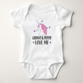 Grammy en PopPop Love Me unicorn Romper (Voorkant)