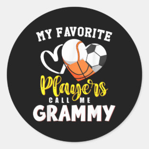 Grammy Favoriete Honkbal Voetbal Honkbal Spelers Ronde Sticker