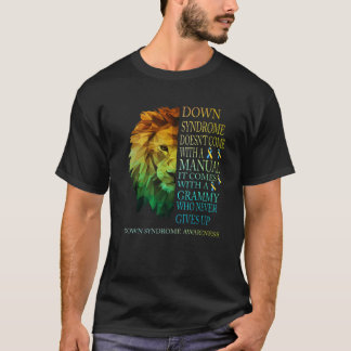 Grammy geeft nooit lion Down Syndrome T21 op T-shirt
