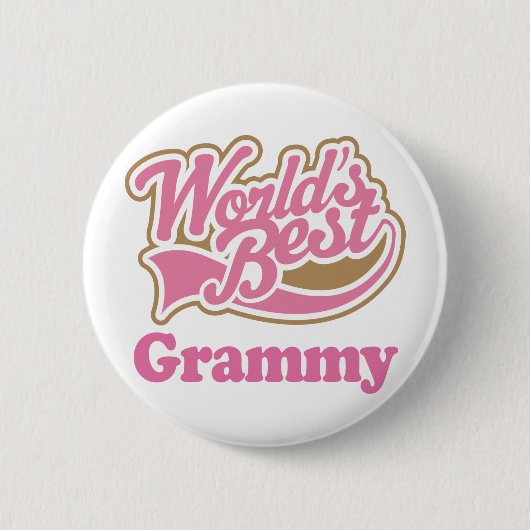 Grammy Gift Pink Ronde Button 5,7 Cm (Voorkant)