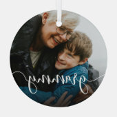 Grammy Grandma Script Overlay Glas Ornament (Achterkant)