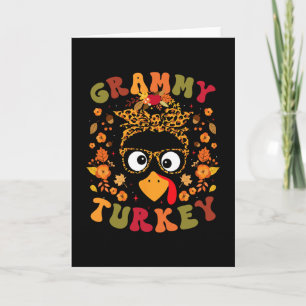 Grammy Kalkoen Grappige Herfst Thanksgiving Famili Kaart