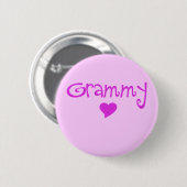 Grammy met hart Paars Ronde Button 5,7 Cm (Voorkant /achterkant)