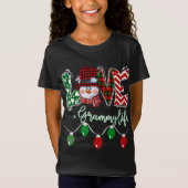 Grammy Snowman Love Grammy Life Kerstmis Red Plai T-shirt (Voorkant)