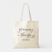 Grammy Things Custom Gift van kleinkinderen Tote Bag (Achterkant)
