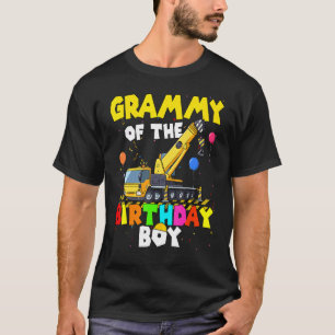 Grammy van de verjaardag jongen kraan vrachtwagen  t-shirt