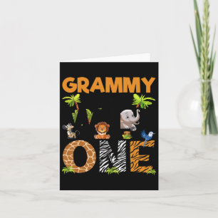 Grammy van de verjaardag Wild One Safari Boy Famil Kaart
