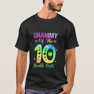 Grammy van het jarige meisje dubbele cijfers 10e v t-shirt