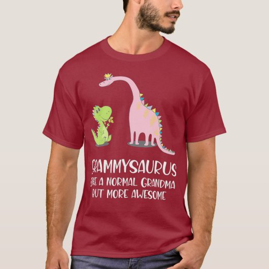 Grammysaurus als een normale oma maar meer t-shirt (Voorkant)
