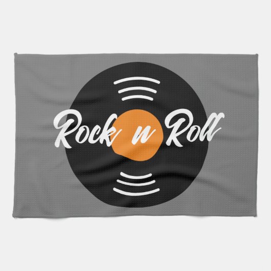 Gramofoon muziek opnemen aangepaste keukenhanddoek (Horizontaal)