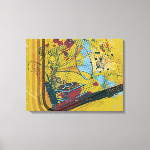 Gramofoon retro canvas print poster