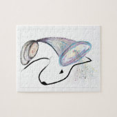 Gramophone Bull Terrier Muziek Surreal huisdier ku Legpuzzel (Horizontaal)