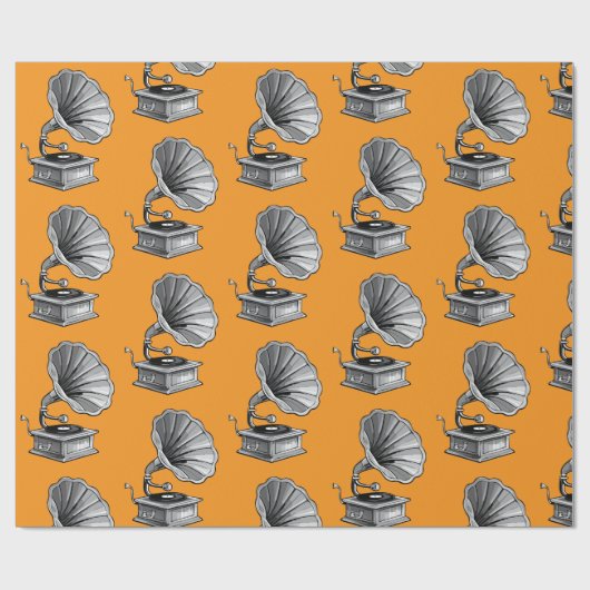 Gramophone Cadeaupapier (Vlak)