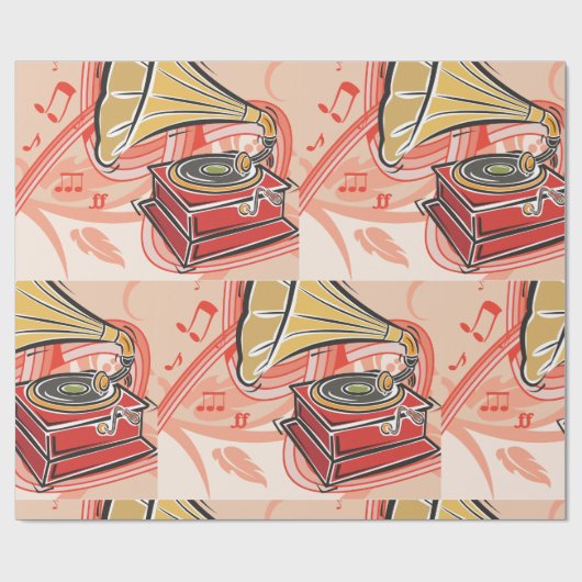  Gramophone Cadeaupapier (Vlak)