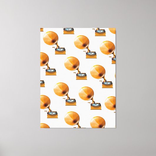 Gramophone Record Patroon. Canvas Afdruk (Voorkant)