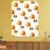 Gramophone Record Patroon. Canvas Afdruk (Insitu (Woonkamer))