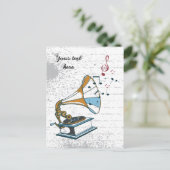 Gramophone retro custom briefkaart (Staand voorkant)