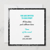 Gramophone rétro invitation personnalisée (Dos)