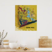 Gramophone retro poster voor aangepaste afdrukken (Keuken)