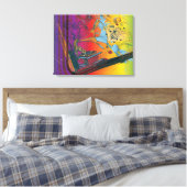 Gramophone rétro sur toile arc-en-ciel (Insitu(Chambre))