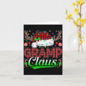 Gramp Claus Christmas Lights Matching Family Xmas Kaart (Gele Bloem)
