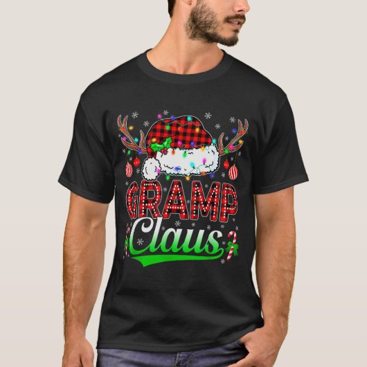 Gramp Claus Christmas Lights Matching Family Xmas  T-shirt (Voorkant)