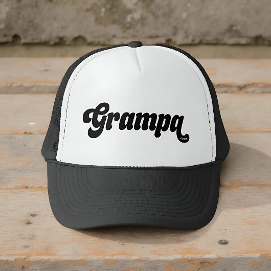 Grampa 20XX Retro Vibe Typography  Trucker Pet