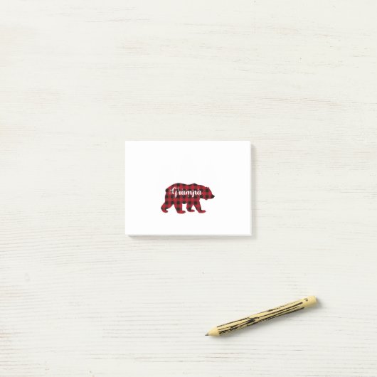 Grampa Bear Buffalo Red Plaid Matching Family Post-it® Notes (Op bureau)