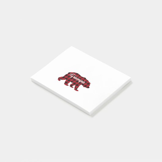 Grampa Bear Buffalo Red Plaid Matching Family Post-it® Notes (Schuin)
