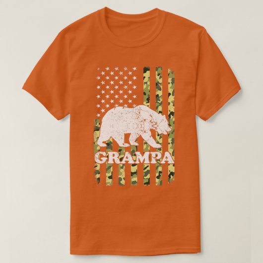 Grampa Beer Camping Hiking Camouflage Verenigde St T-shirt (Design voorkant)