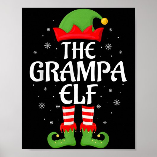 Grampa Elf Kerstfamilie Matching Elf Squad Kerst Poster (Voorkant)