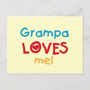 Grampa Loves Me T-shirts en geschenken Briefkaart
