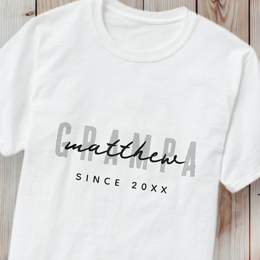 Grampa Modern Elegant Eenvoudige Vaderdag T-shirt