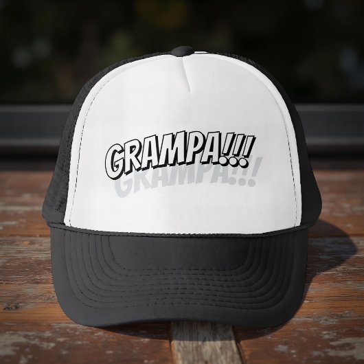Grampa!! Moderne eenvoudige coole strip Trucker Pet