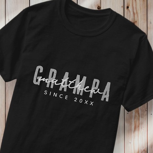 Grampa Sinds 20XX Modern Elegant Eenvoudig T-shirt