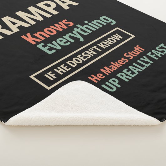 Grampa weet alles | Grootvader Gift Sherpa Deken (3/4)