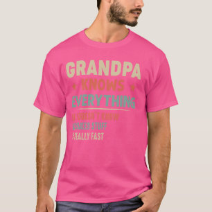 Grampa weet alles van grappige grootvader t-shirt