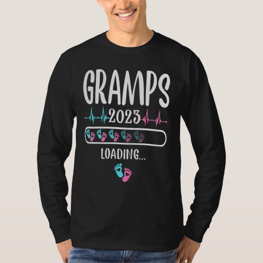 Gramps Loading 2023 Funny Pregnancy Announcement T-shirt (Voorkant)