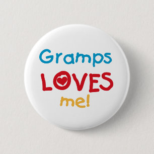 Gramps Loves Me T-shirts en geschenken Ronde Button 5,7 Cm