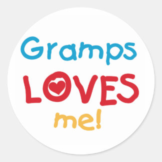 Gramps Loves Me T-shirts en geschenken Ronde Sticker