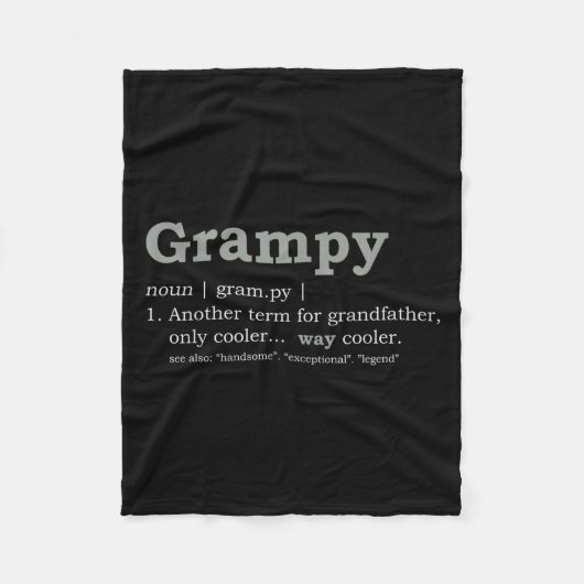 Grampy Design_ Funny Definition Fleece Deken (Voorkant)