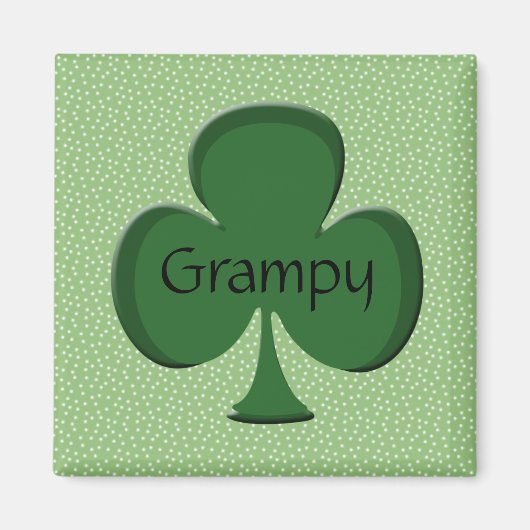 Grampy Irish Shamrock Magnet (Devant)