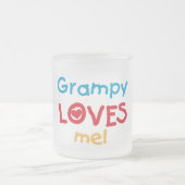 Grampy Loves Me T-shirts en geschenken Matglas Koffiemok (Center)