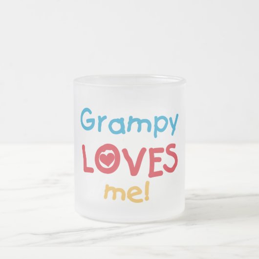 Grampy Loves Me T-shirts en geschenken Matglas Koffiemok (Center)