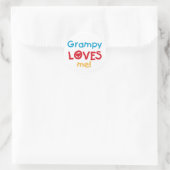 Grampy Loves Me T-shirts en geschenken Ronde Sticker (Tas)