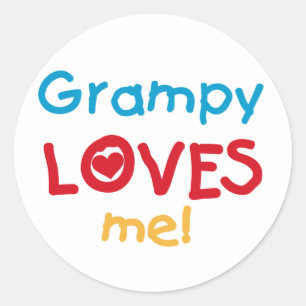 Grampy Loves Me T-shirts en geschenken Ronde Sticker
