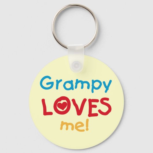 Grampy Loves Me T-shirts en geschenken Sleutelhanger (Voorkant)