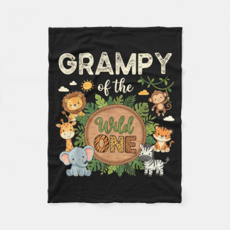 Grampy of The Wild One Safari First Birthday Fleece Deken