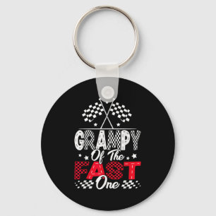 Grampy van de Fast One First Birthday Racing Car F Sleutelhanger