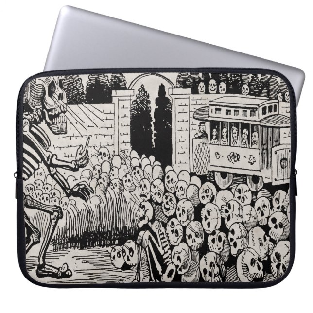 Gran Calavera Eléctrica Laptop Sleeve (Voorkant)